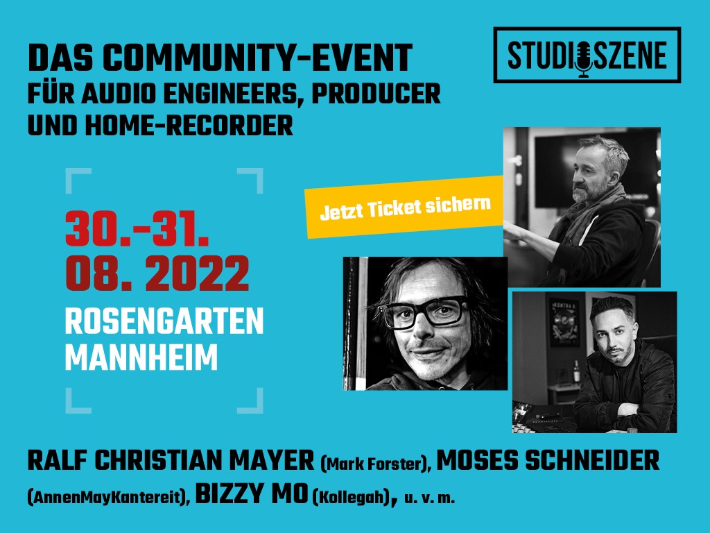 Community-Event für Audio Engineers, Producer und Home-Recorder 30. & 31. August